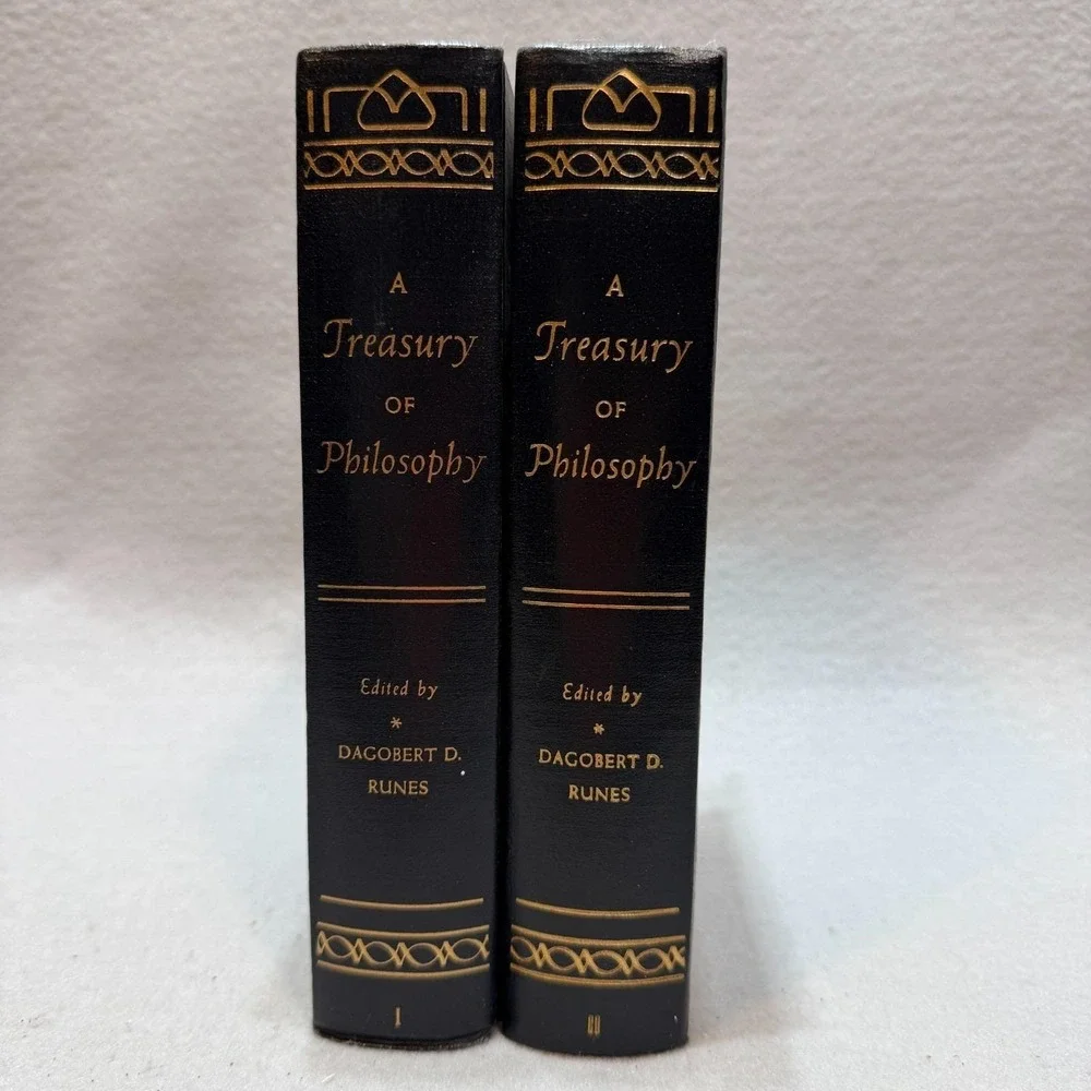 Vintage 1955 A Treasury of Philosophy 2 Volume Set Plato Aristotle Nietzsche HC